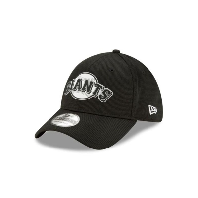 Black San Francisco Giants Hat - New Era MLB Clubhouse Collection 39THIRTY Stretch Fit Caps USA0258943